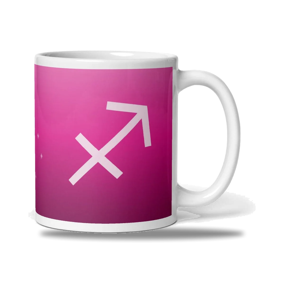 Sagittarius Zodiac Mug in Lustrous Fuchsia
