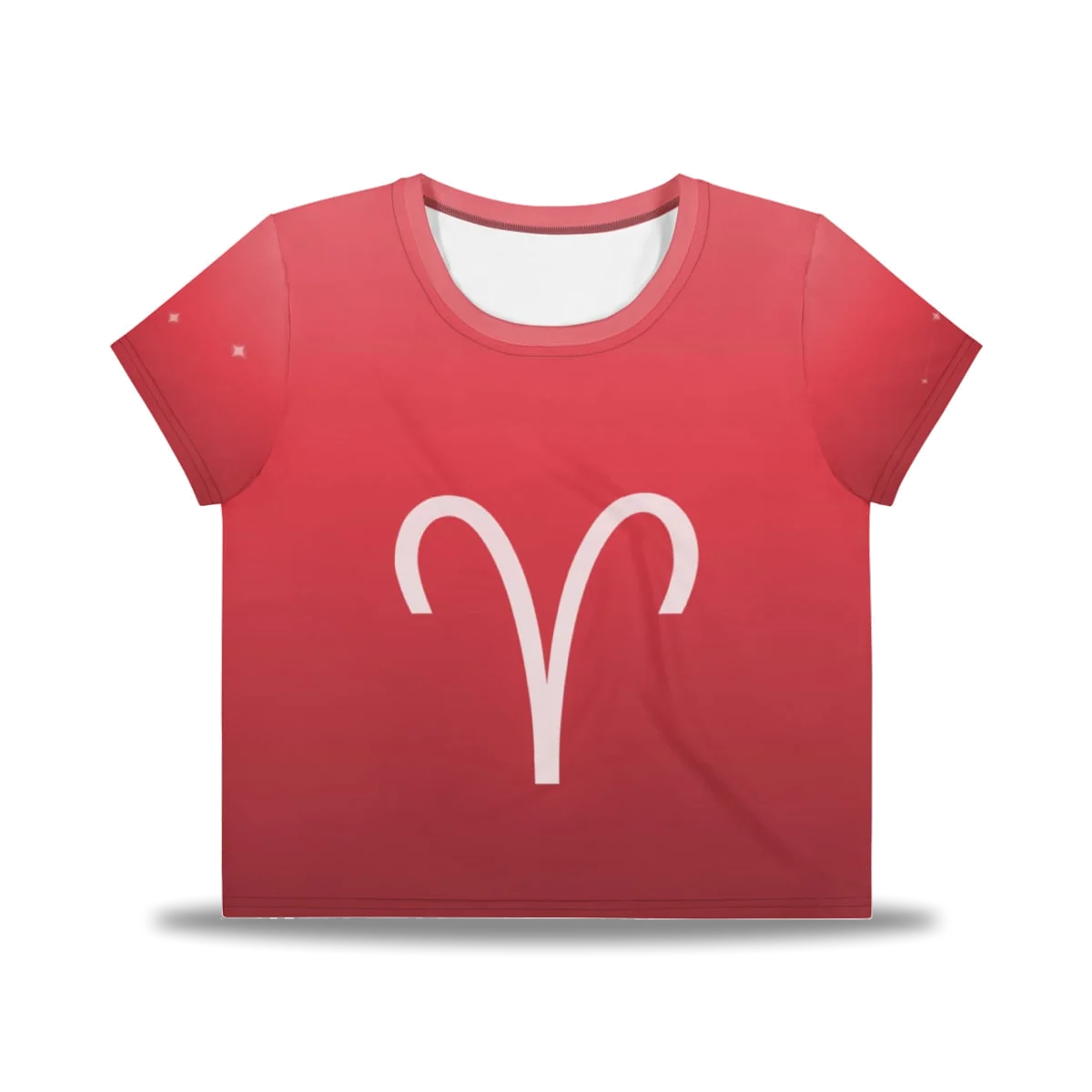 Aries Zodiac Crop Tee in Sunlit Carnelian, front view