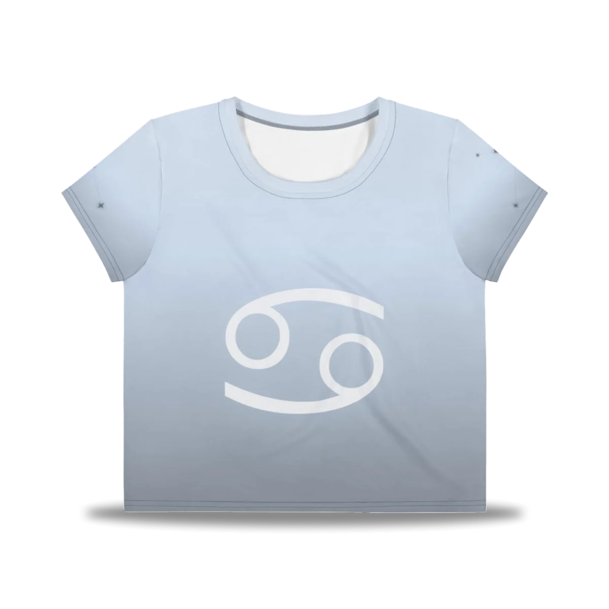 Cancer Zodiac Crop Tee in Luminous Periwinkle, front view
