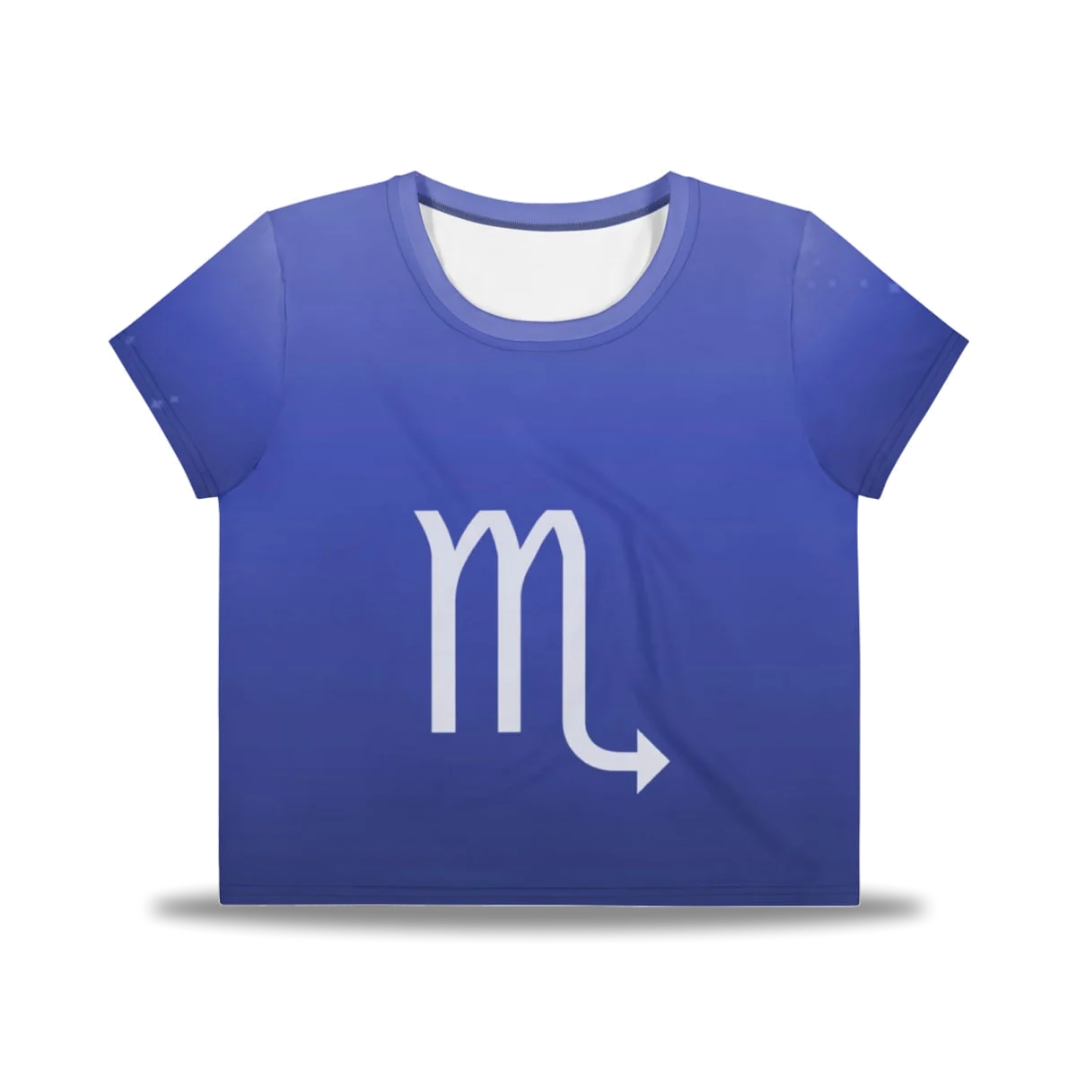 Scorpio Zodiac Crop Tee in Eventide Sapphire, front view