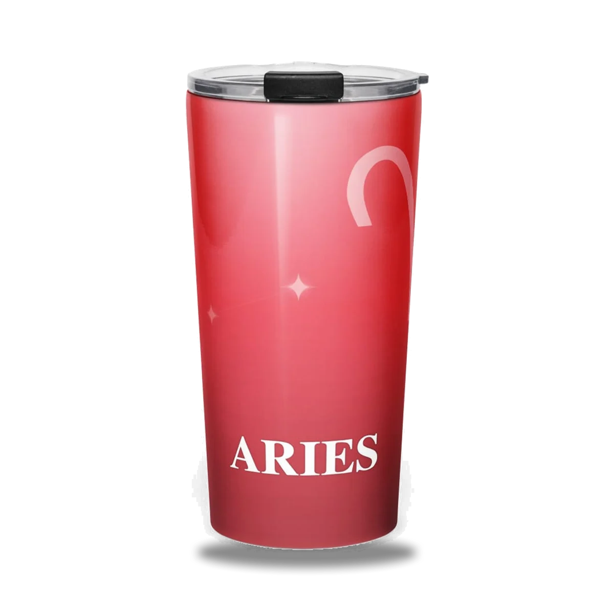 Aries Zodiac Tumbler in Sunlit Carnelian, front view