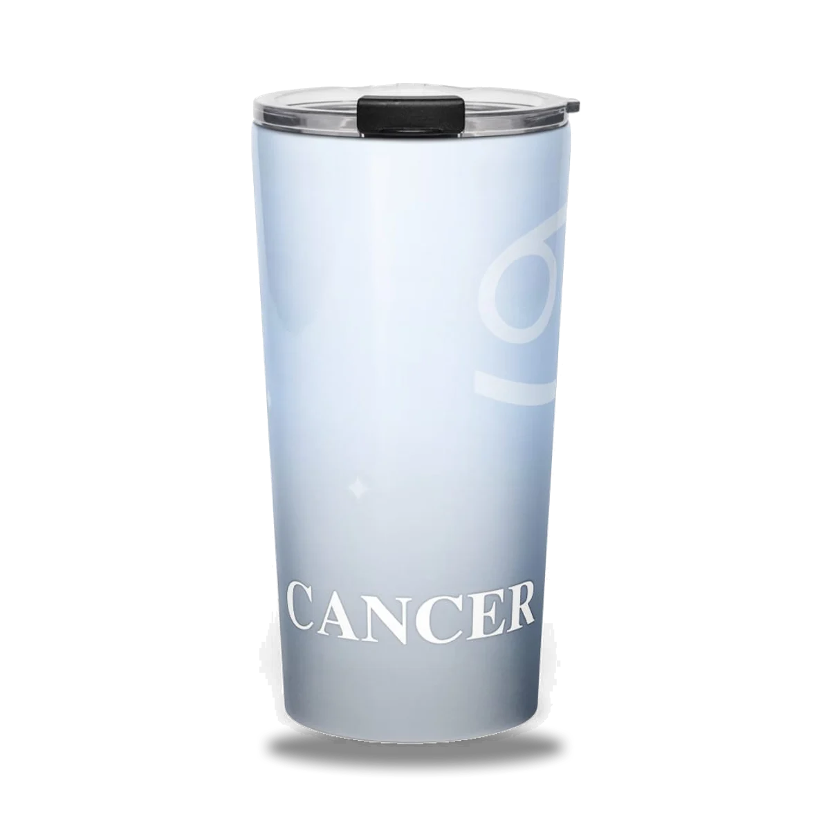 Cancer Zodiac Tumbler in Luminous Periwinkle, front view