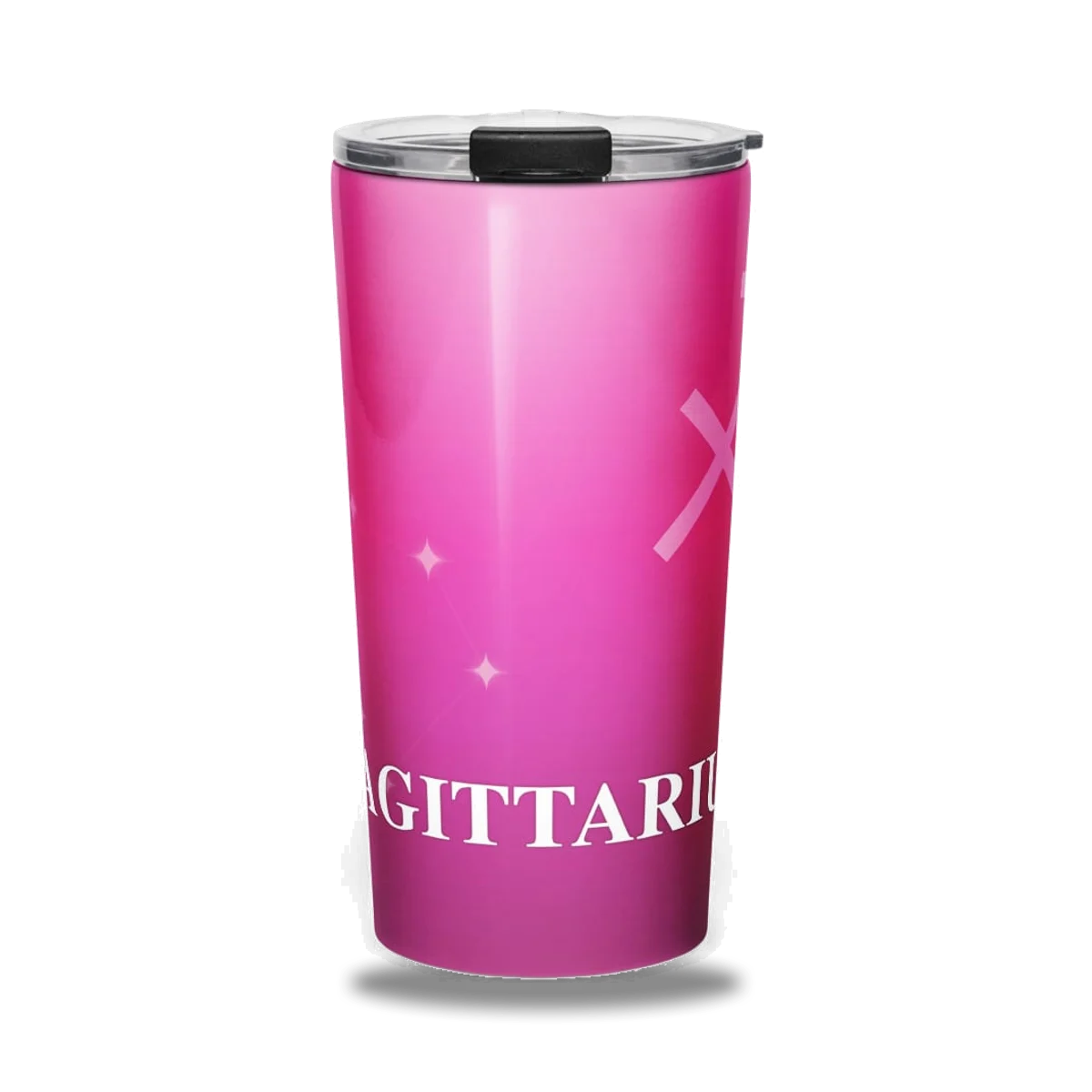 Sagittarius Zodiac Tumbler in Lustrous Fuchsia, front view