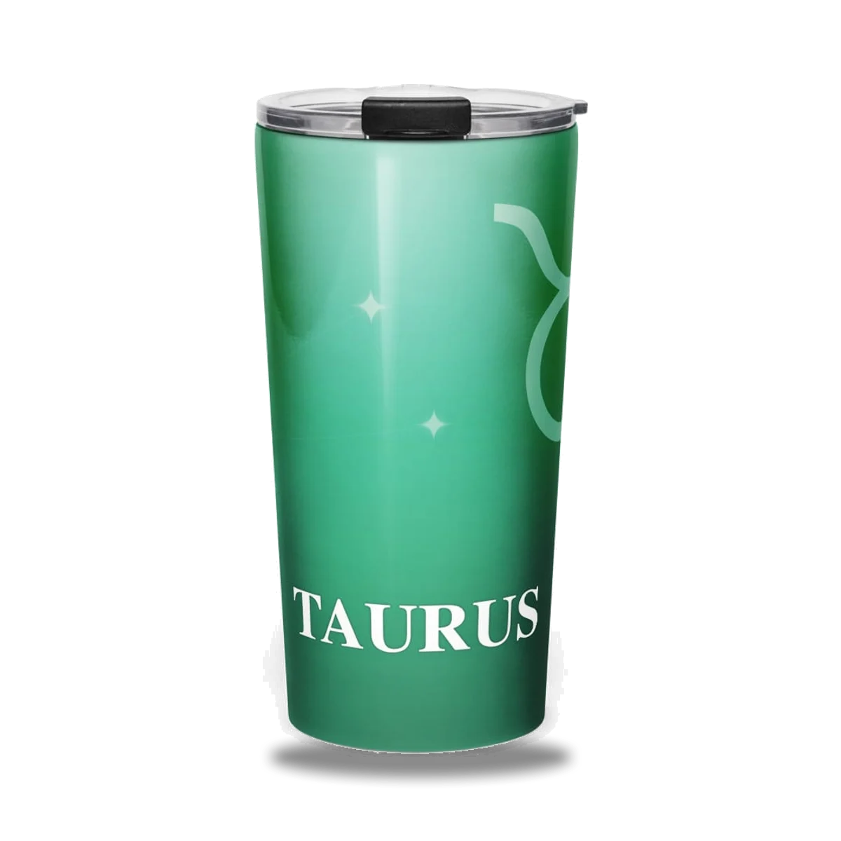 Taurus Zodiac Tumbler in Mossy Jade, front view