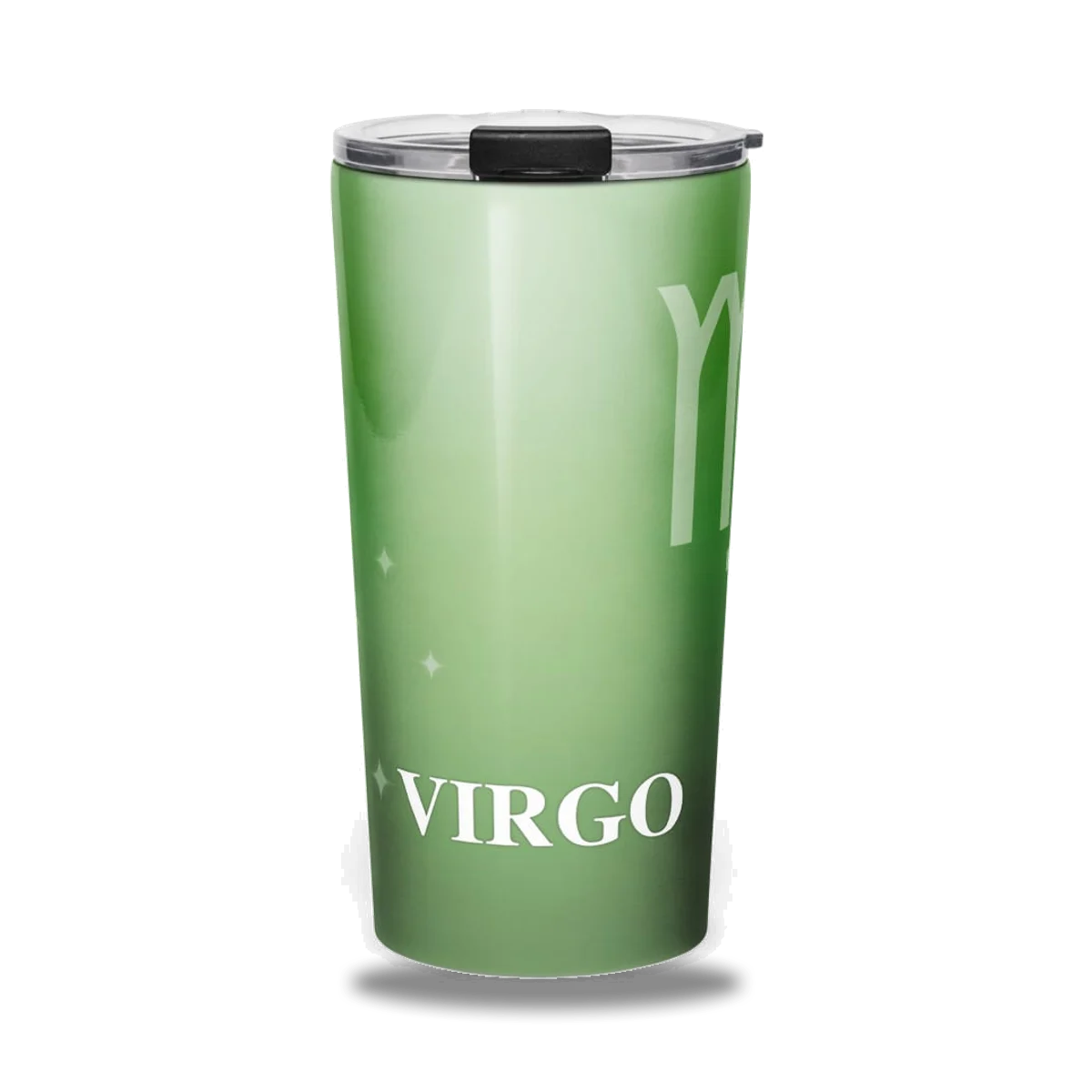 Virgo Zodiac Tumbler in Woodland Emerald, front view