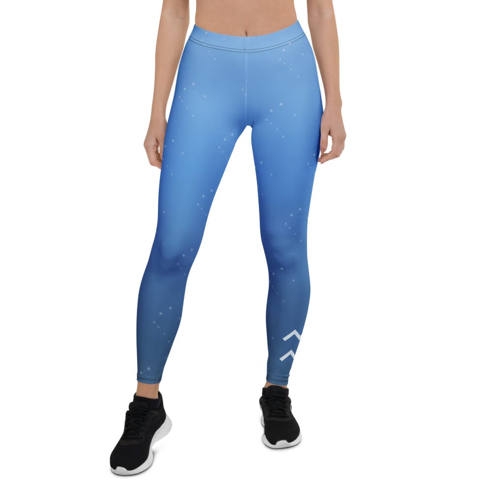 Aquarius Zodiac Leggings in Vespertine Azure