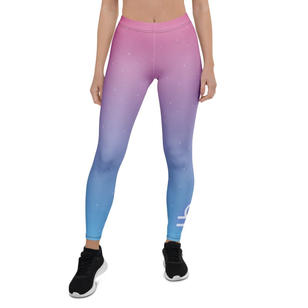 Libra Zodiac Leggings in Sheer Iris