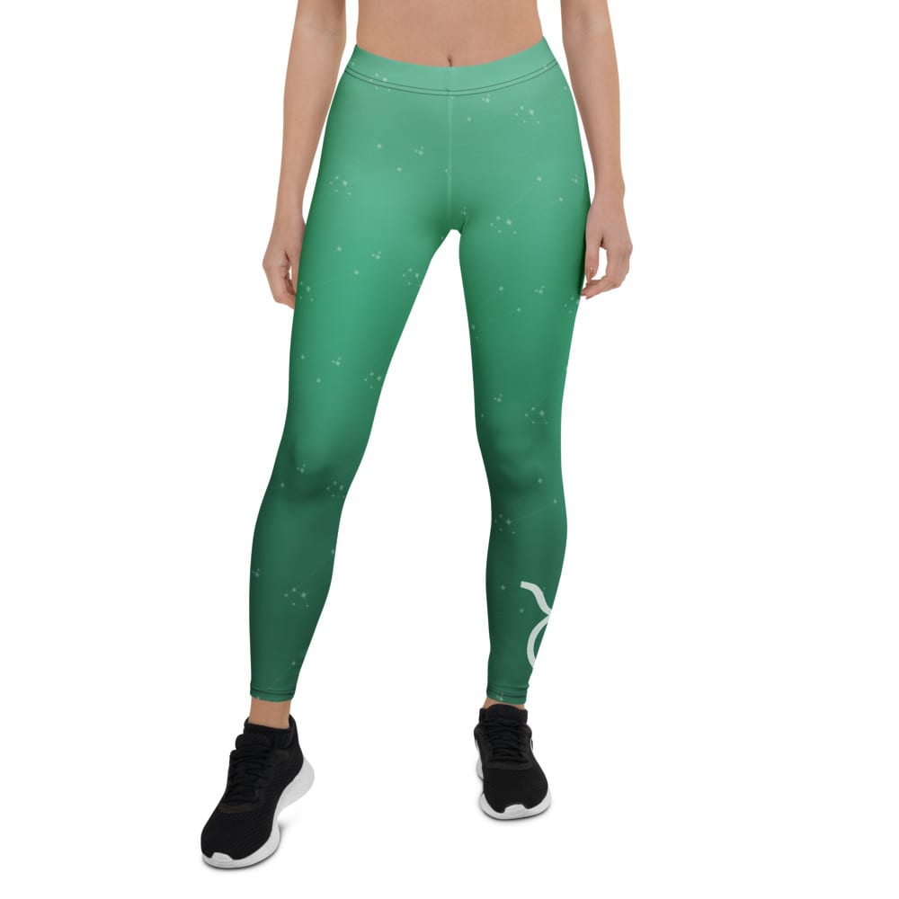 Taurus Zodiac Leggings in Mossy Jade