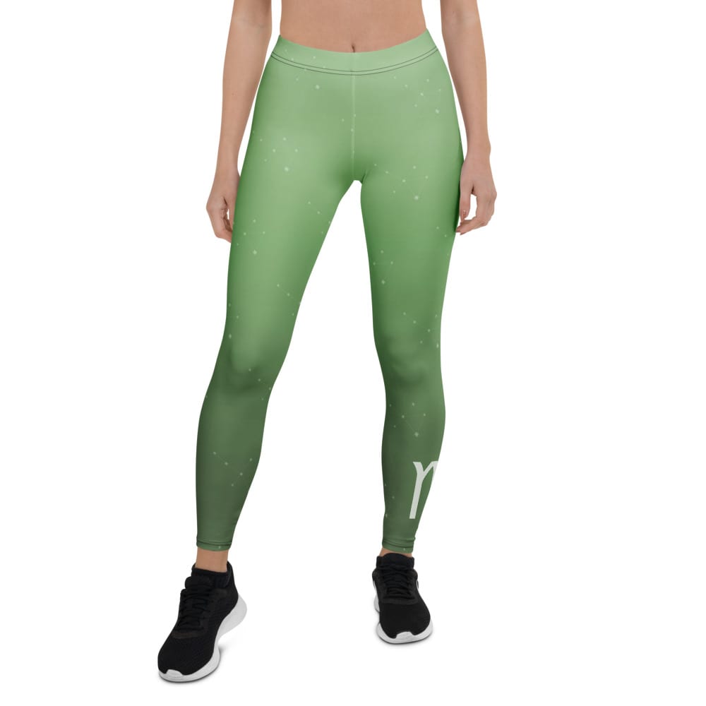 Virgo Zodiac Leggings in Woodland Emerald