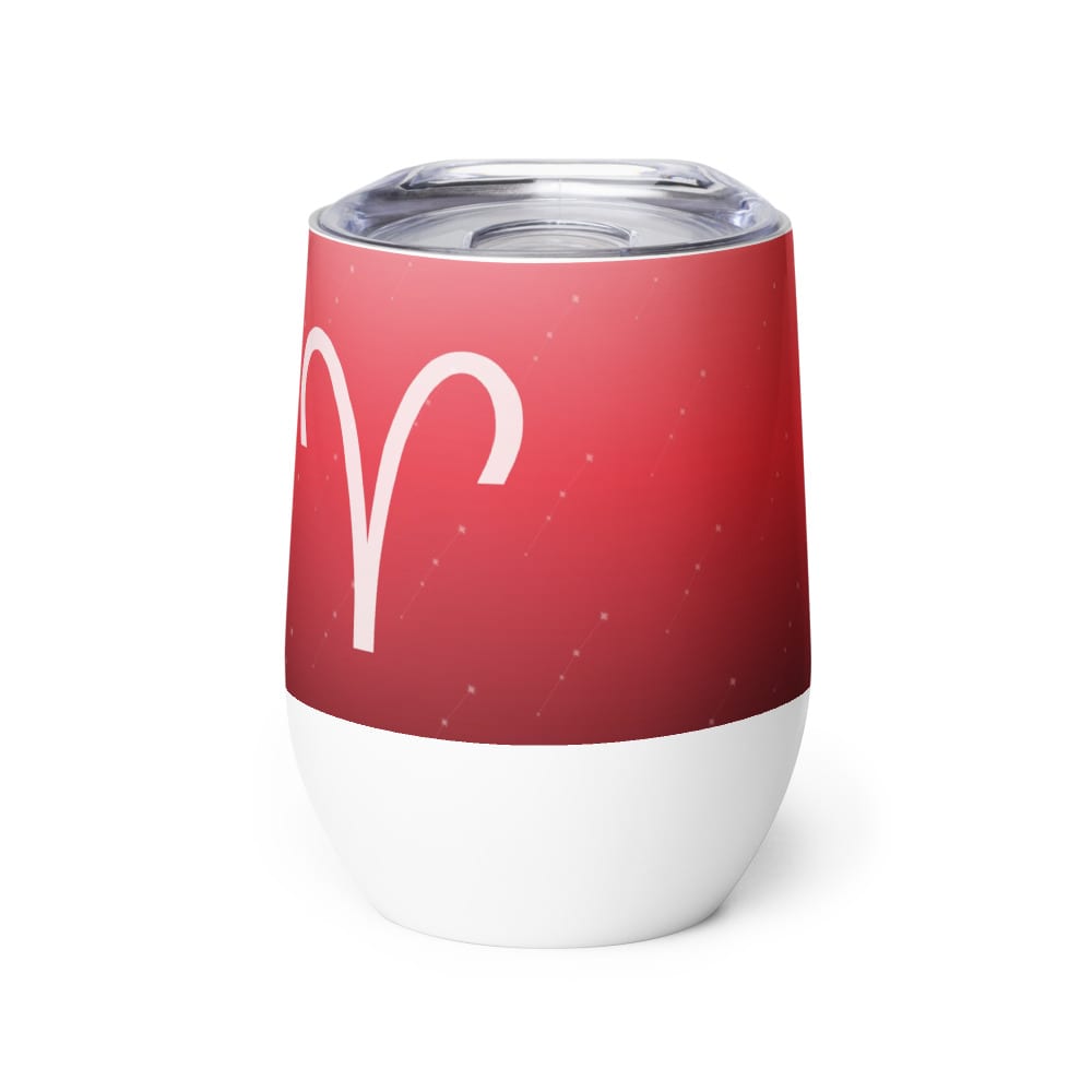 Aries Zodiac Wine Tumbler in Sunlit Carnelian