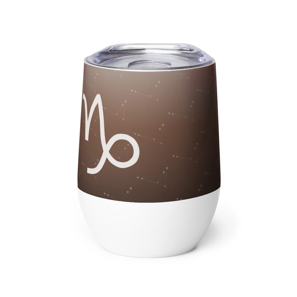 Capricorn Zodiac Wine Tumbler in Sunlit Umber