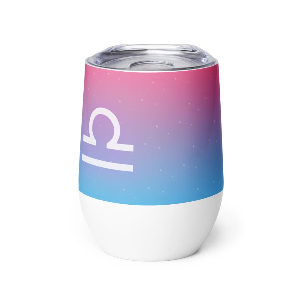 Libra Zodiac Wine Tumbler in Sheer Iris