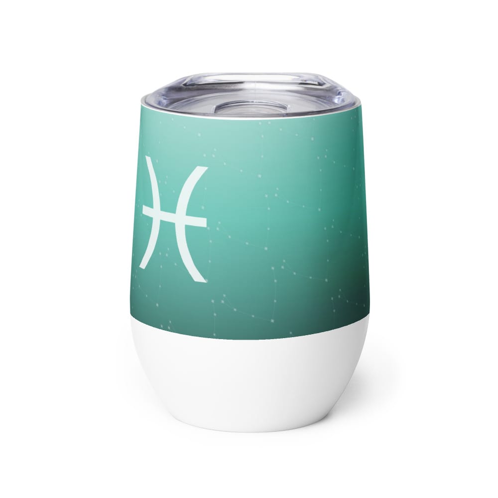 Pisces Zodiac Wine Tumbler in Wild Lagoon