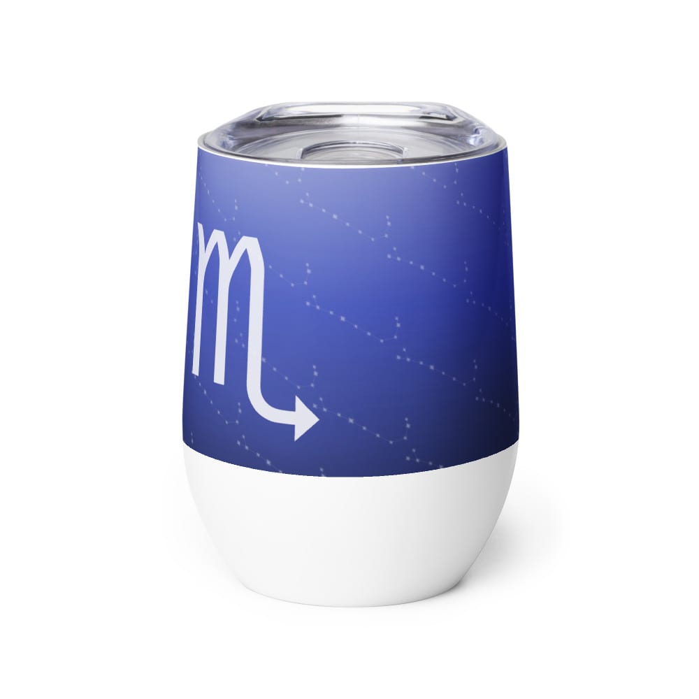 Scorpio Zodiac Wine Tumbler in Eventide Sapphire