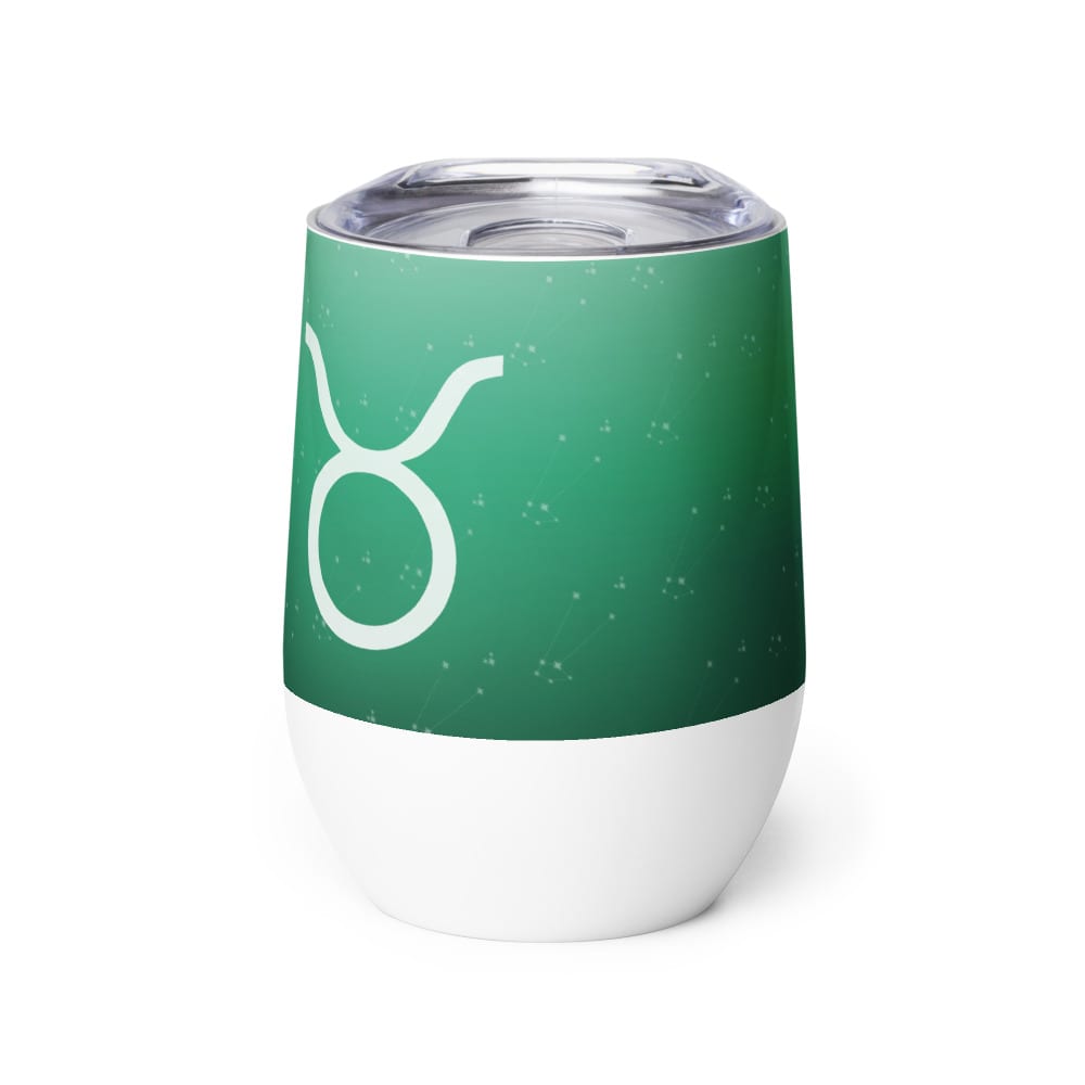 Taurus Zodiac Wine Tumbler in Mossy Jade