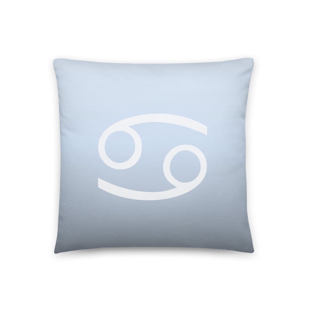 Cancer Zodiac Pillow in Luminous Periwinkle, front view