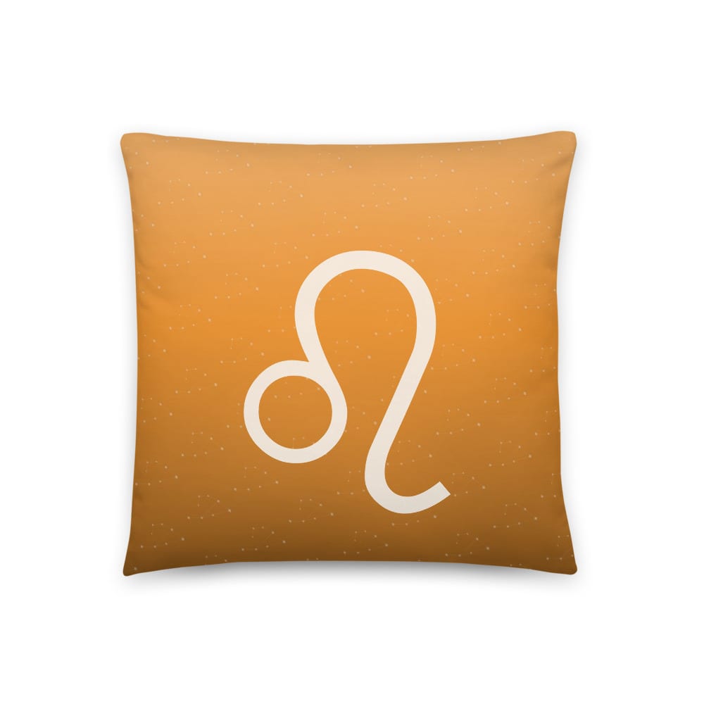 Leo Zodiac Pillow in Kindled Terracotta, front view